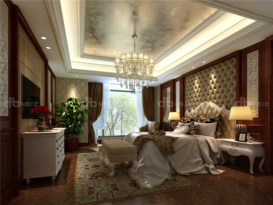 美式全屋整木定制風(fēng)格，臥室效果圖大全(圖1)