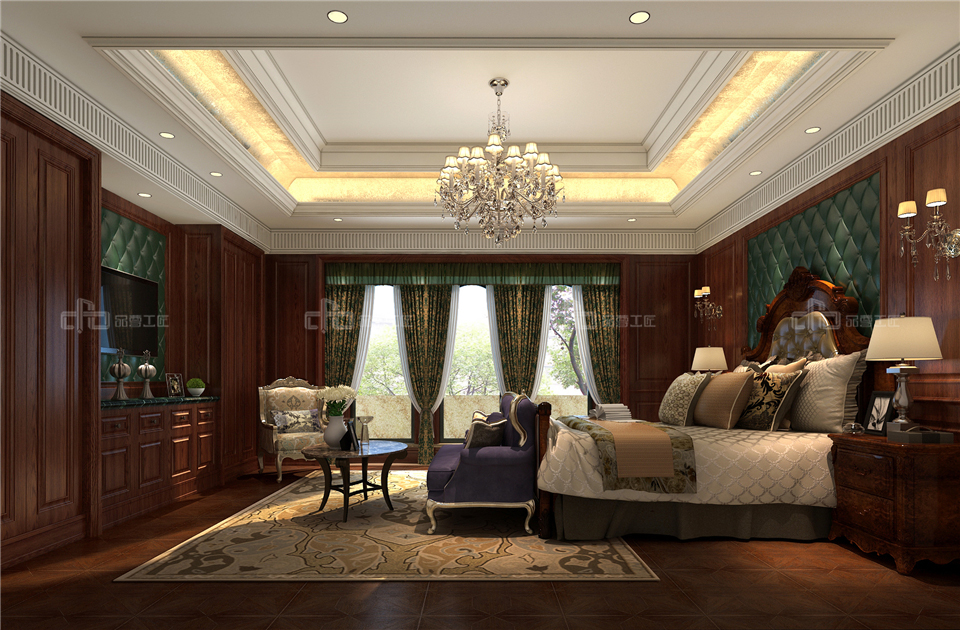 美式全屋整木定制風(fēng)格，臥室效果圖大全(圖4)
