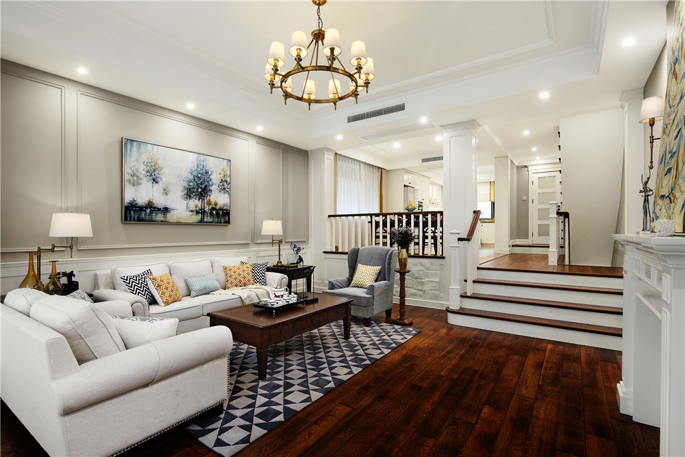 客廳沙發(fā)除了配茶幾，還能搭配什么？(圖1)